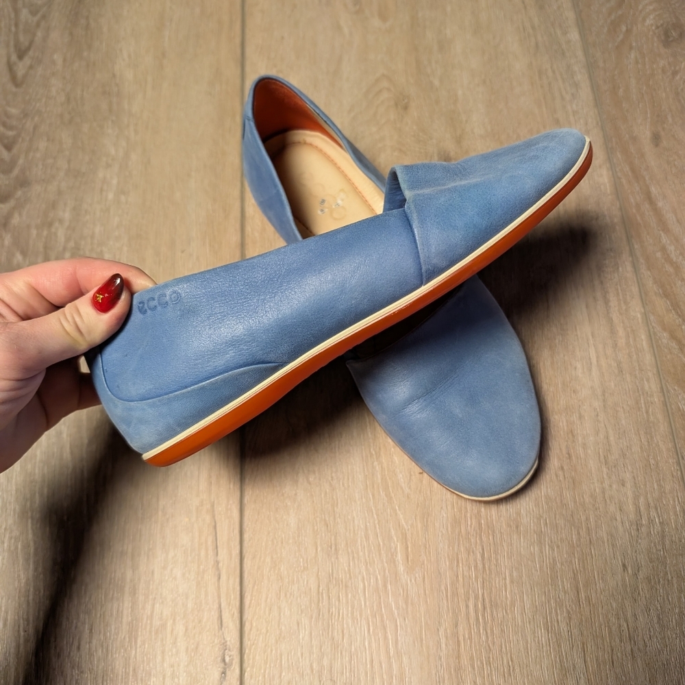 ECCO blue and orange real leather ballerina shoessize 5 / 37